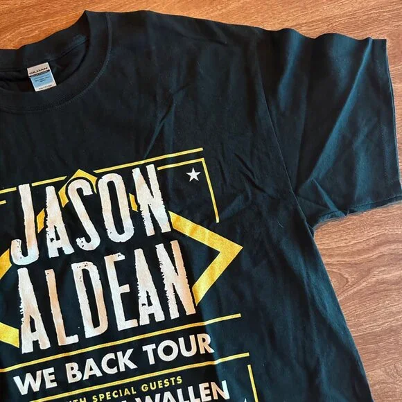Gildan Jason Aldean Morgan Wallen Riley Green Dee Jay Silver Wee Back Tour Black